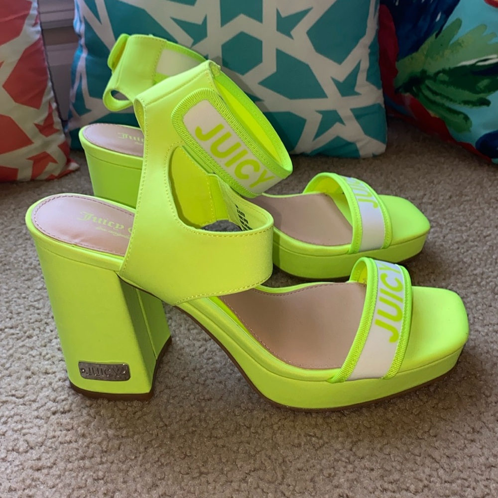 Lime Green Juicy Couture Glisten Platform Heels